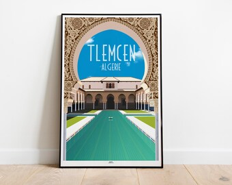 Algeria poster, Tlemcen minimalist poster, Home decor, Wall Art Algeria