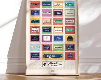 Algeria street poster, minimalist poster, Home decor, Wall Art poster Algeria