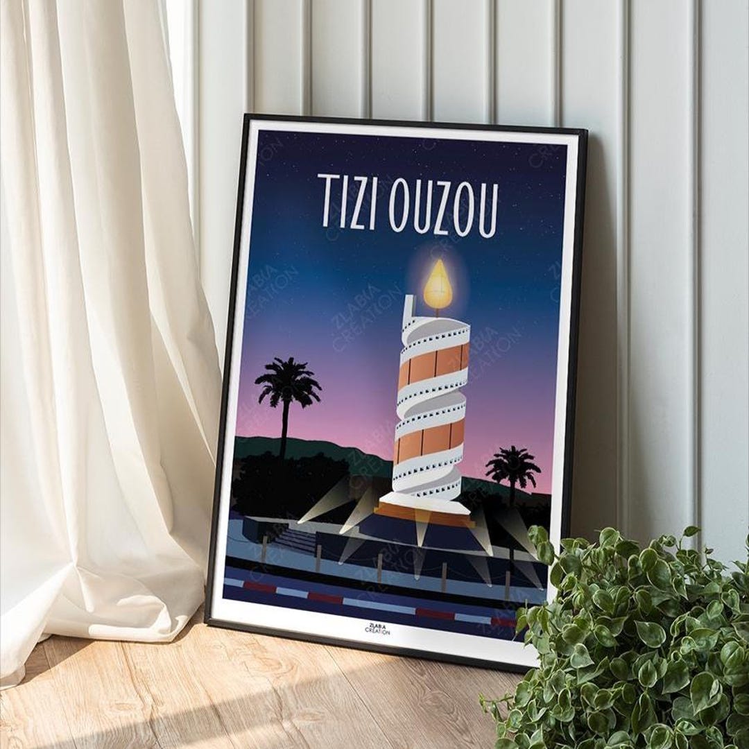 Affiche Algérie Tizi Ouzou, Home decor, Wall Art poster algerie - Main Image