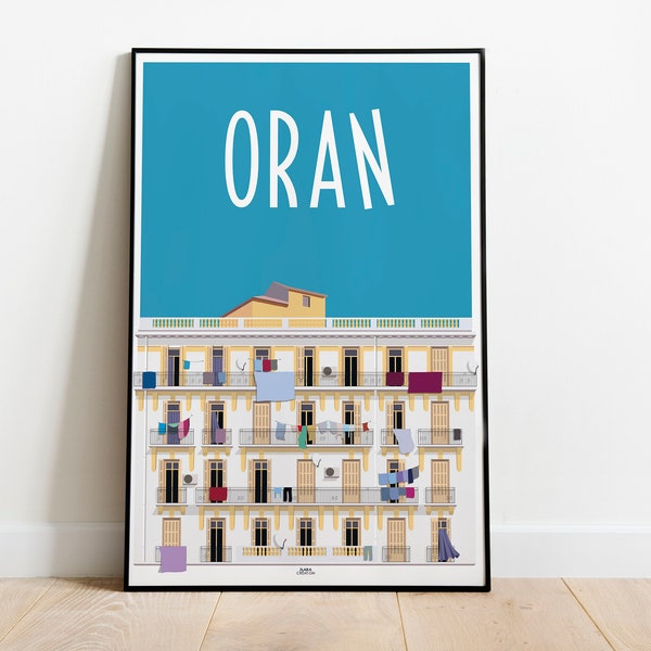 Affiche Algérie affiche Oran, impression pour décoration d'intérieur