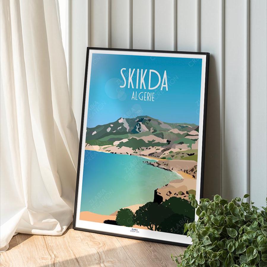 Skikda poster, minimalist poster, Home decor, Wall Art poster Algeria