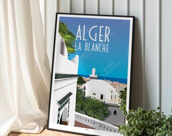 Algiers poster, minimalist poster, Home decor, Wall Art poster Algeria