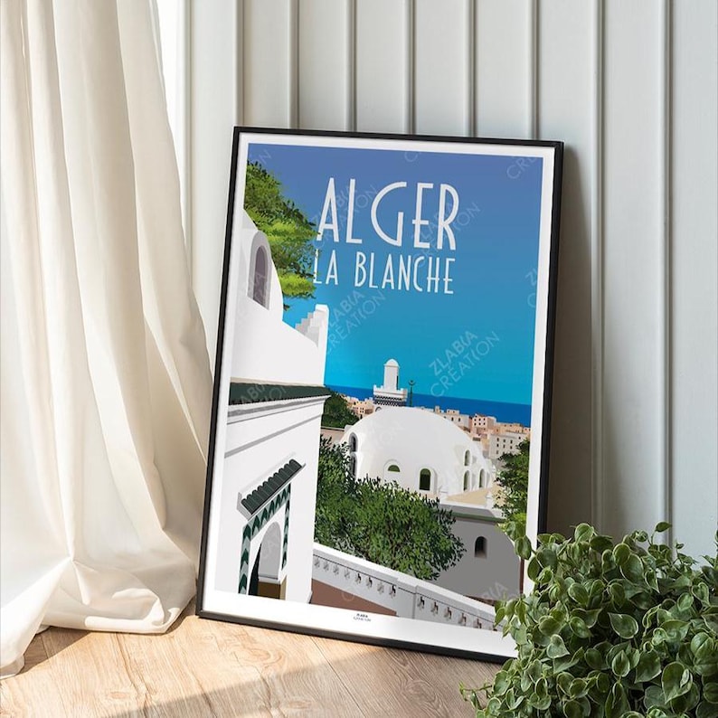 Algiers poster, minimalist poster, home decor, wall art poster Algeria image 1