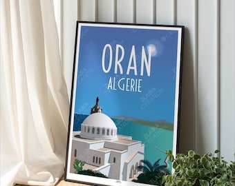 Algeria poster, Oran poster, Home decor, Wall Art Algeria