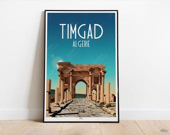 Algeria poster, Timgad poster, print for interior decoration