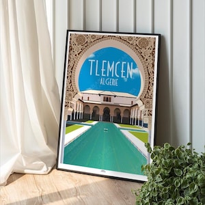 Algeria poster, Tlemcen minimalist poster, Home decor, Wall Art Algeria