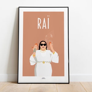 Raï poster, minimalist Algeria poster, Home decor, Wall Art Algeria, Travel print city