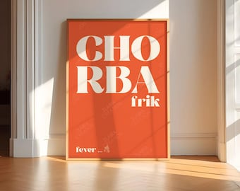 Chorba poster, minimalistische poster, woondecoratie, wanddecoratieposter Algerije, reisprint stad