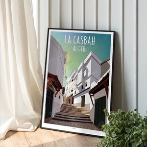 Algeria poster, Algiers Casbah poster, Home decor, Wall Art Algeria