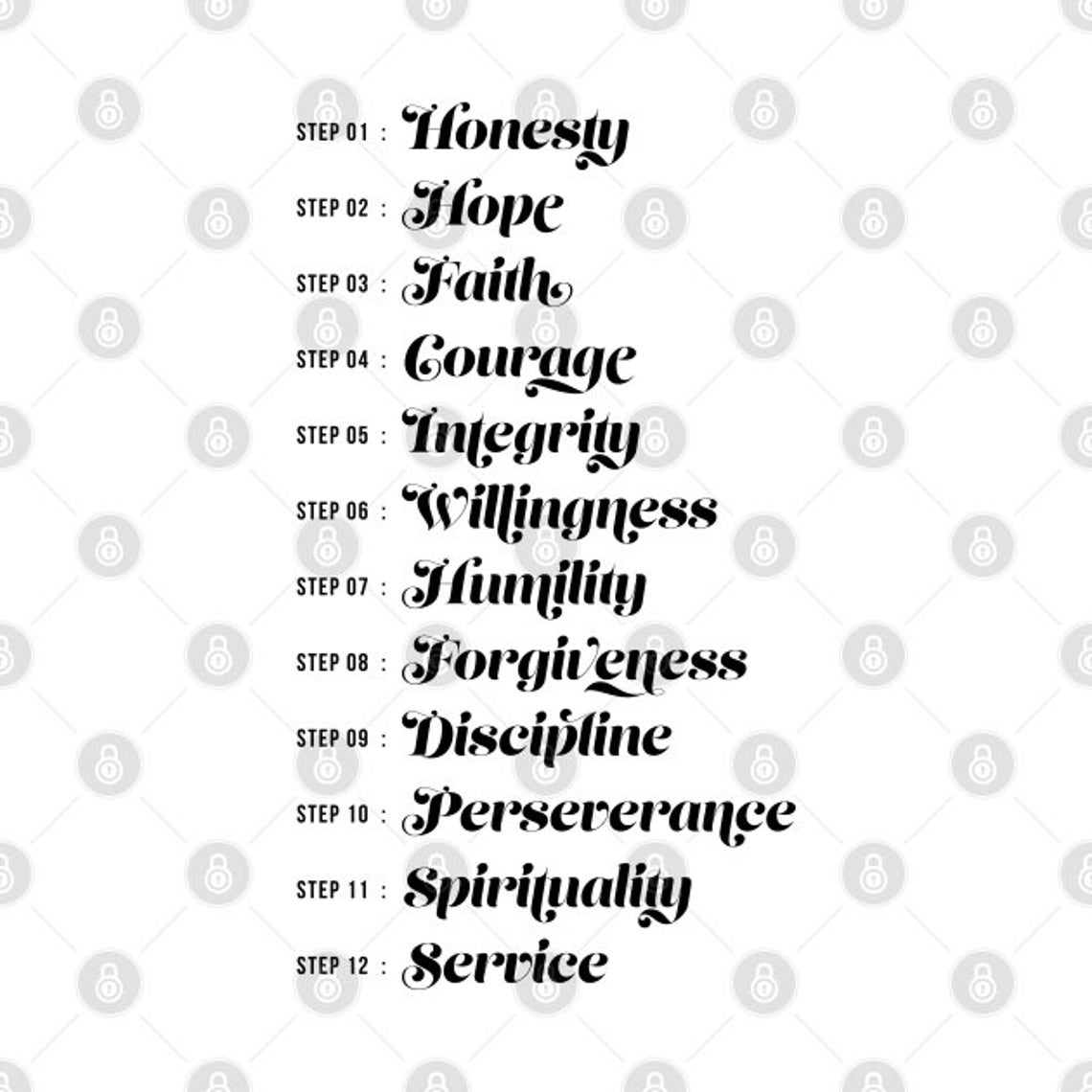 Spiritual principles of the 12 steps aa na recovery gift etsy