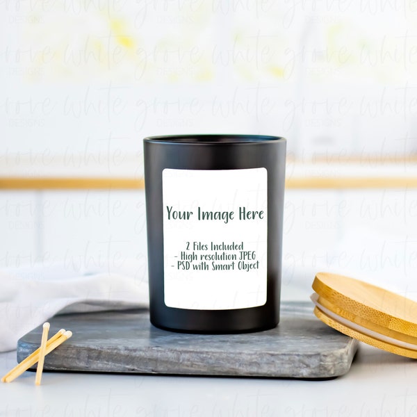 Matte Black Candle Mockup Etsy