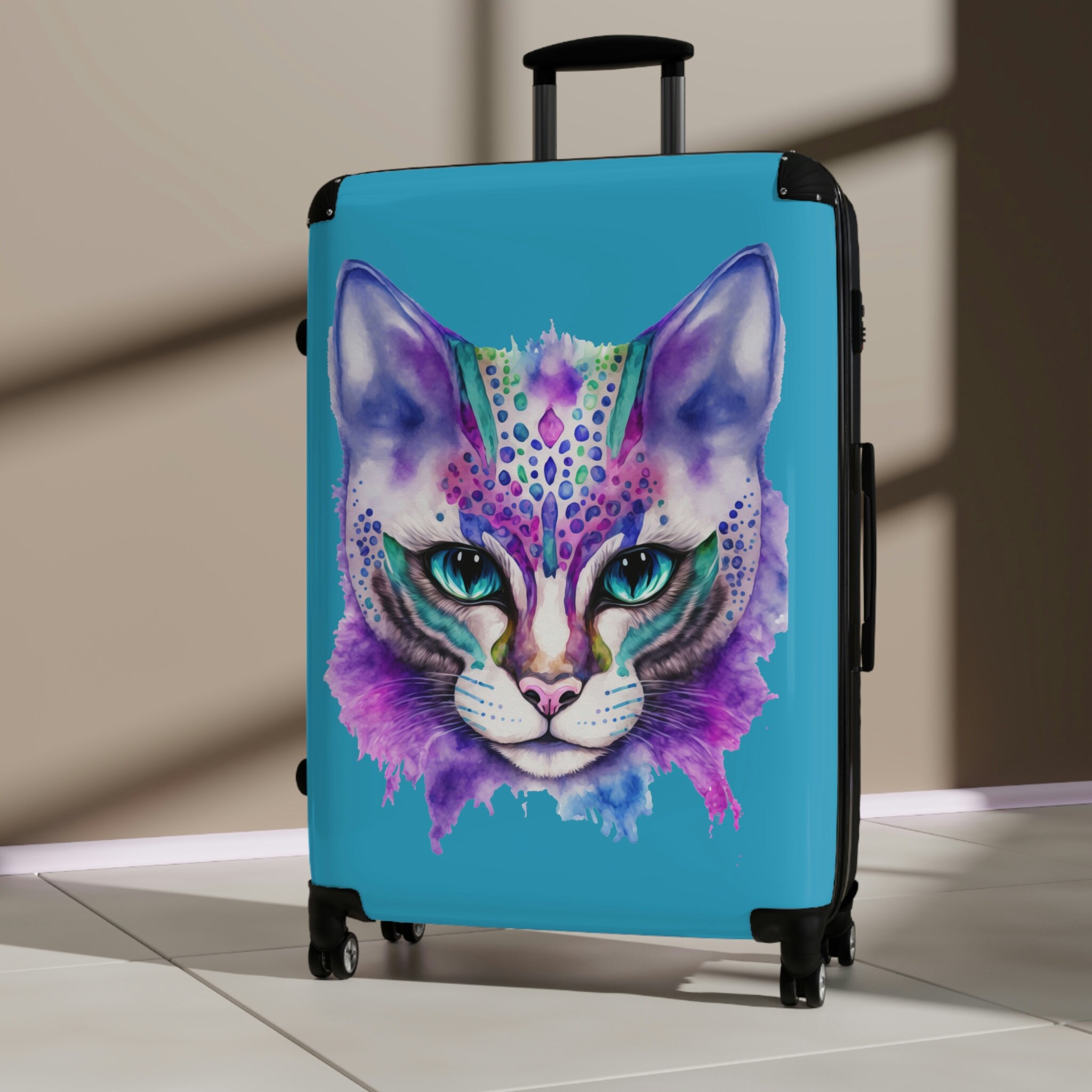 Cute Cat Suitcase for Cat Lovers Mardi Gras Party Cat Gift