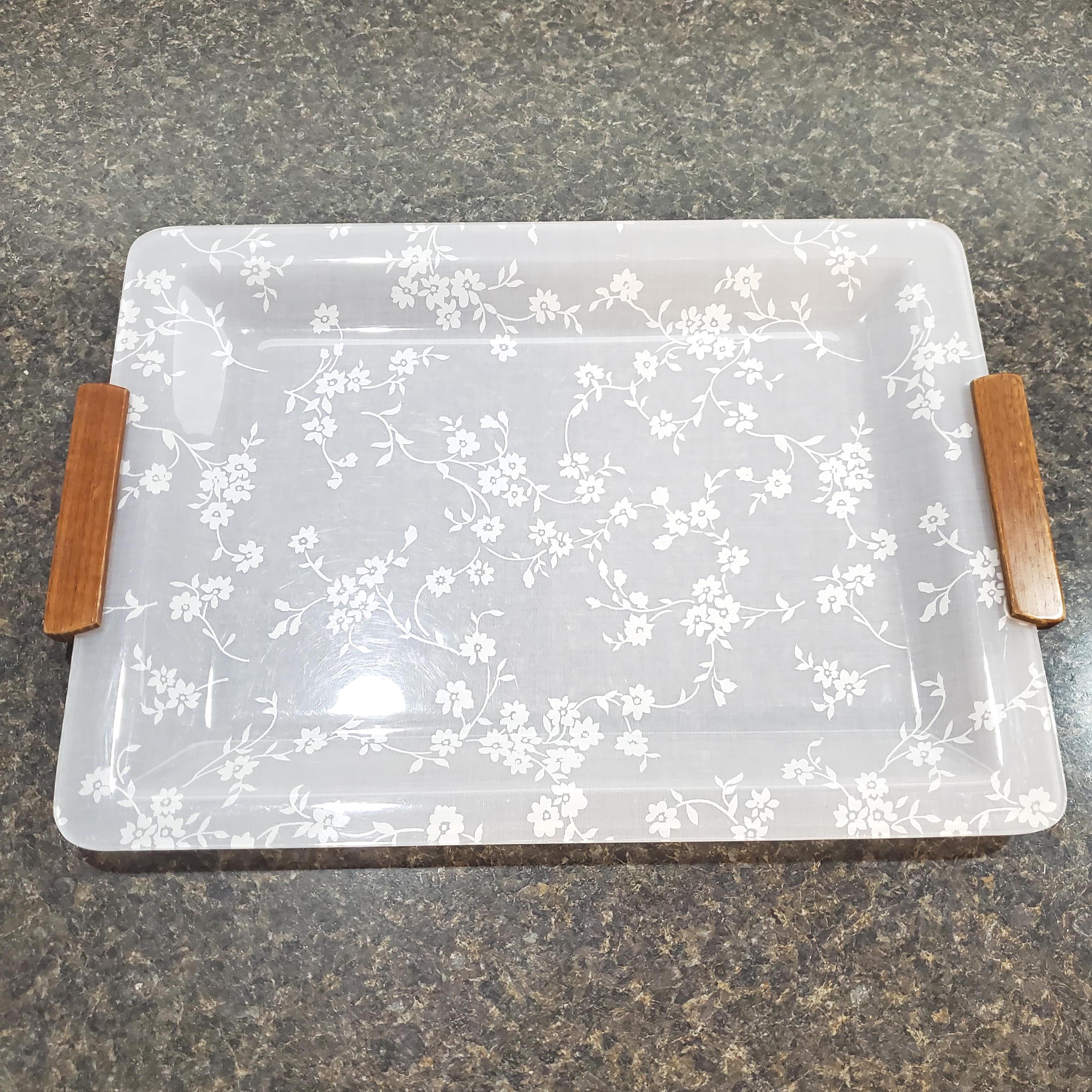 Plateau de service en écaille de tortue, Lucite et plaque d'or, Guzzini