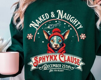 Sphynx Cat Sweater,Cat Lovers Christmas Sweatshirt Gift,Custom Cat Shirt,Sphynx Cat Clothes,Sphynx Cat Themed Gifts for Cat People Moms Dads