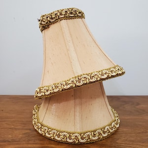 Pair Vintage Small Lamp Shades Only Gold Braid Trim Accent Boudoir Table Lamp Shades Cottagecore Grandmillennial Cozy Lighting Decor