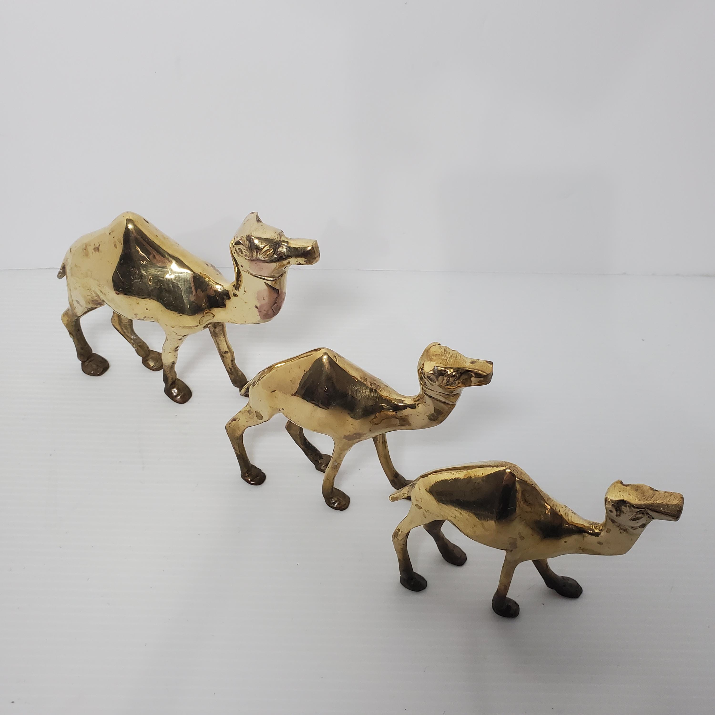 VTG 真鍮製ラクダの置物 3体セット キリスト降誕 クリスマス装飾 