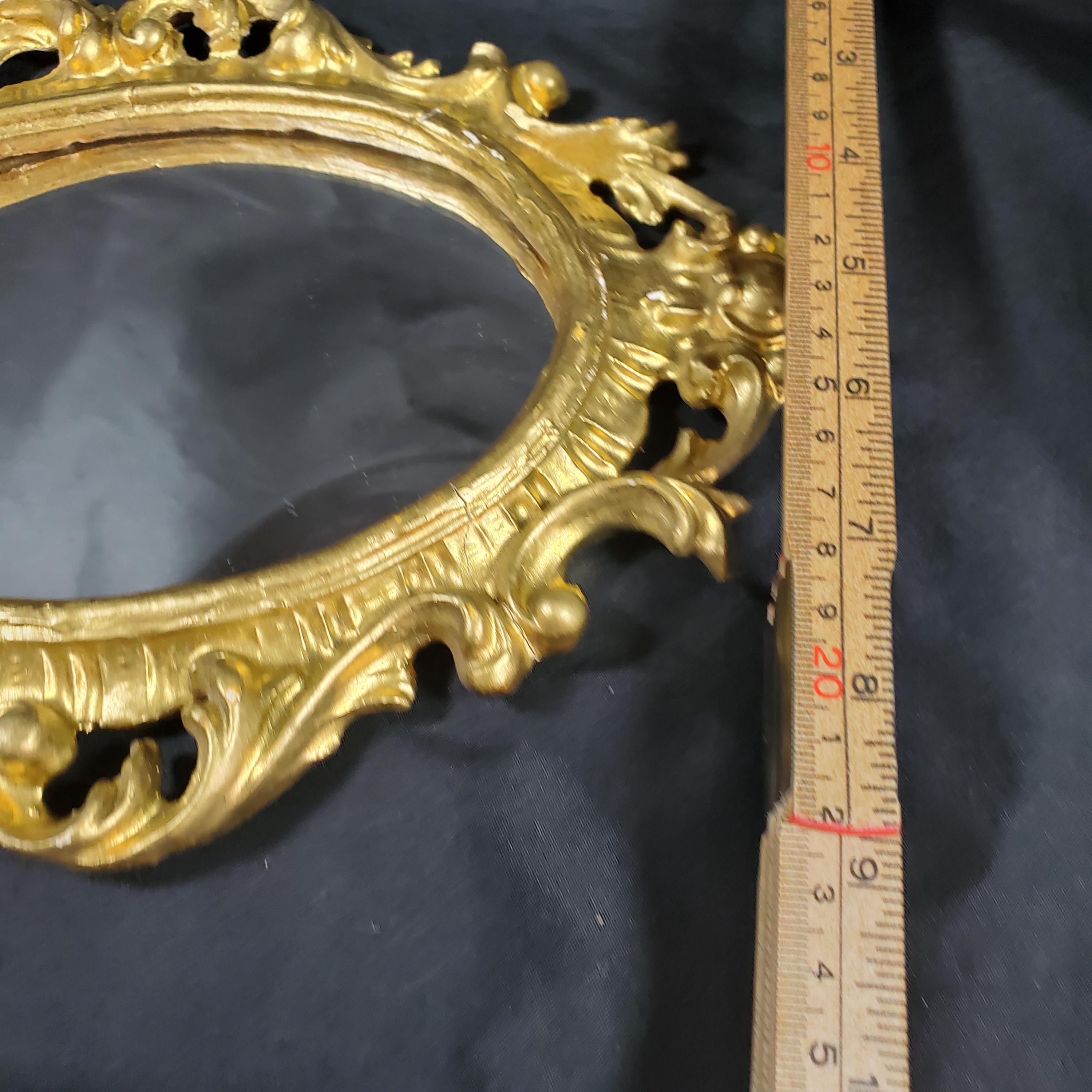 Vintage Italian Baroque Gold Gilt Oval Wall Mirror Ornate Rococo Style ...