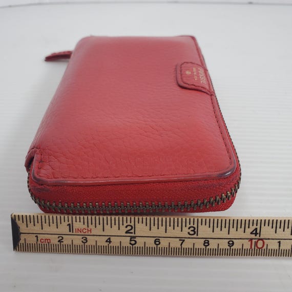 Fossil Red Leather Zip Around Wallet Issue No. 19… - image 9