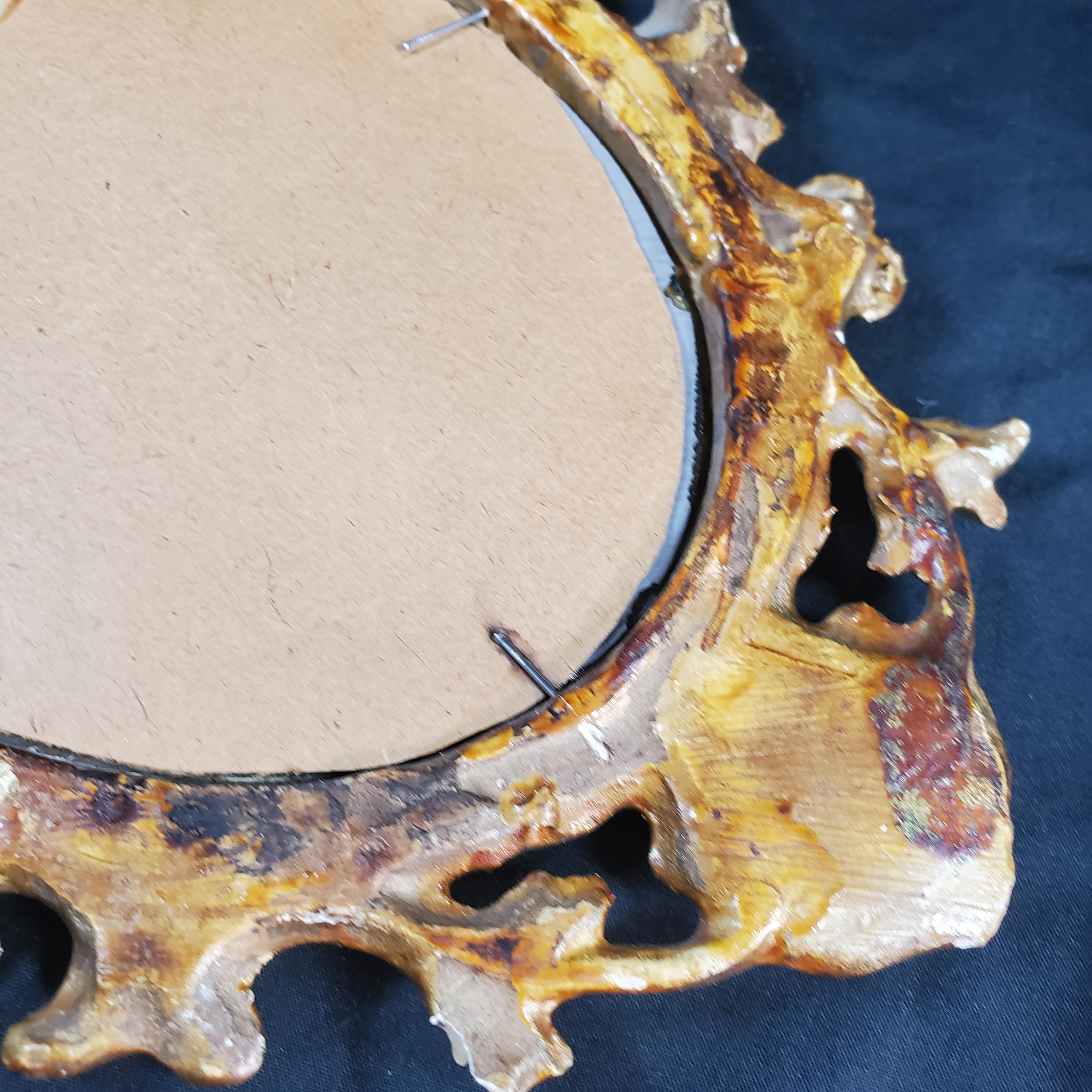 Vintage Italian Baroque Gold Gilt Oval Wall Mirror Ornate Rococo Style ...