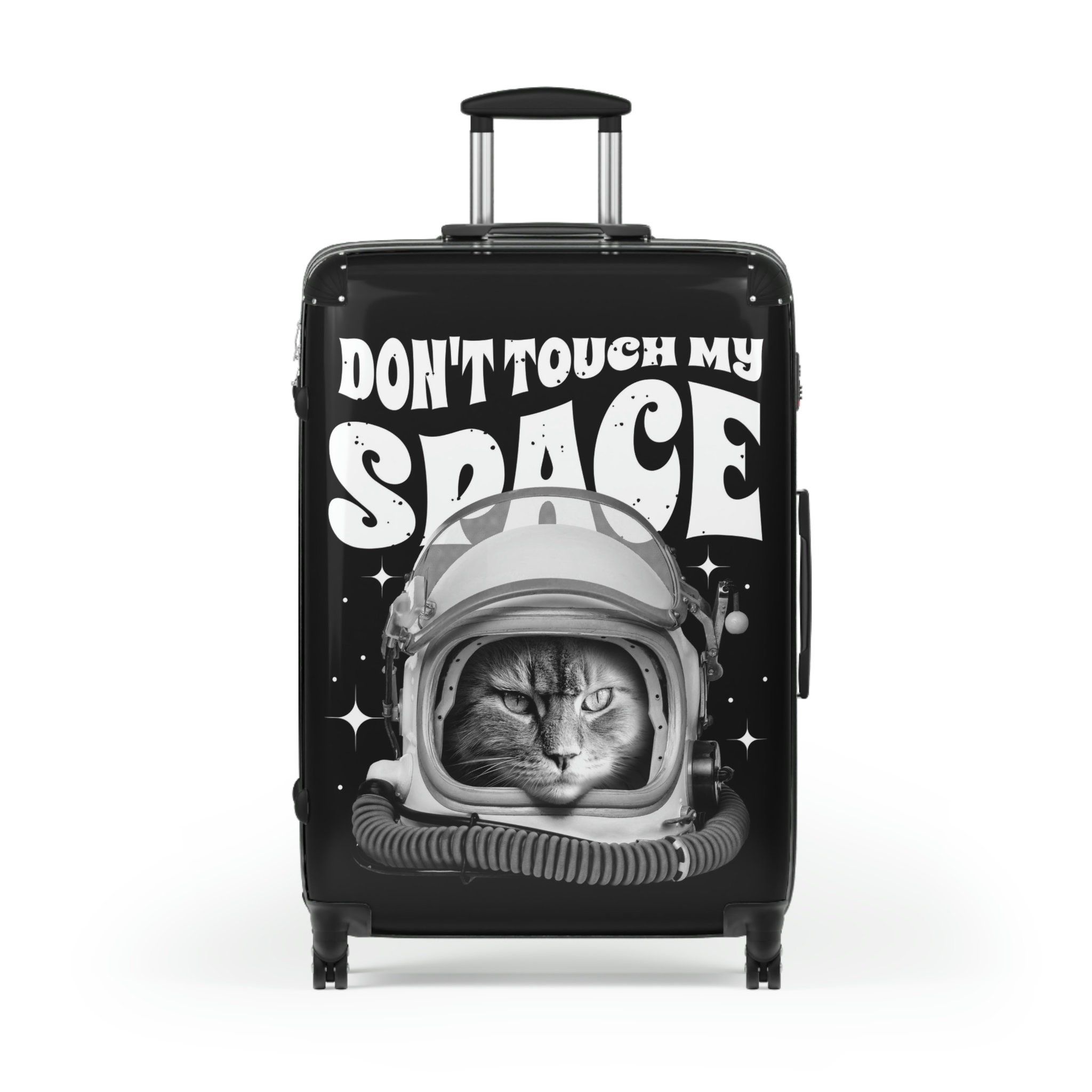 Space Cat Suitcase, Outer Space Cat Design Luggage, Hard Shell Travel Essential Case, Carry on Cabin Suitcase