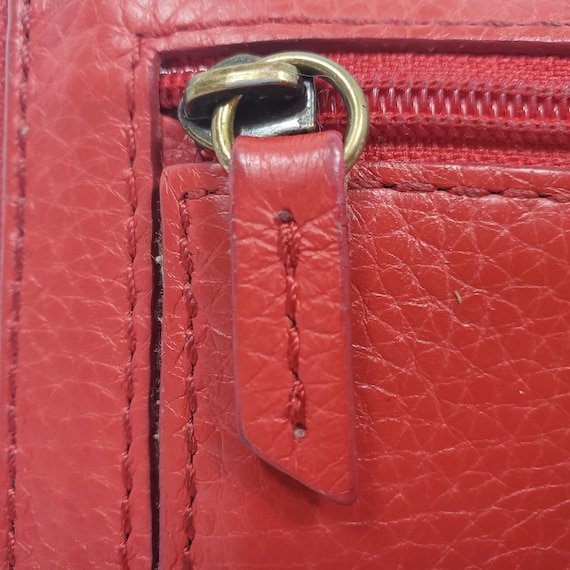 Fossil Red Leather Zip Around Wallet Issue No. 19… - image 5