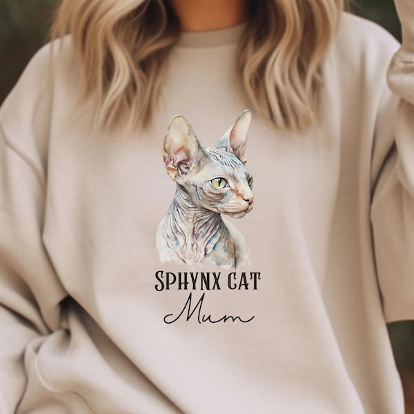 Sphynx Cat Sweater, Custom Cat Shirt, Sphynx Cat Clothes,Cat Mom Sweatshirt,Sphynx Cat Themed Gifts for Cat People,Hairless Sphynx Cat Shirt