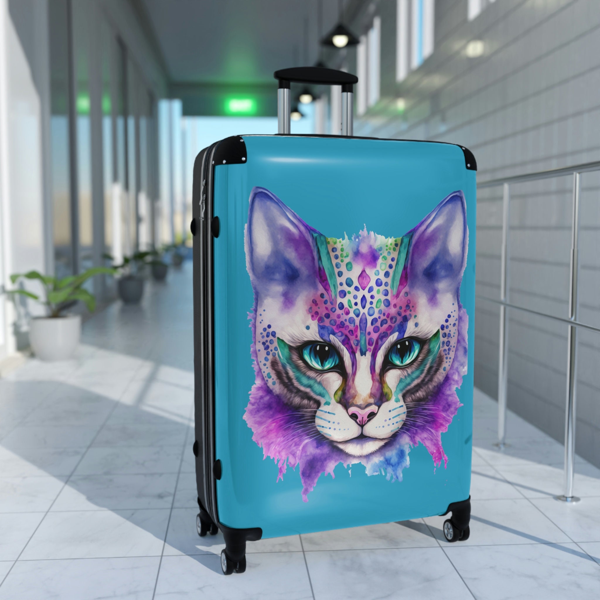 Cute Cat Suitcase for Cat Lovers Mardi Gras Party Cat Gift