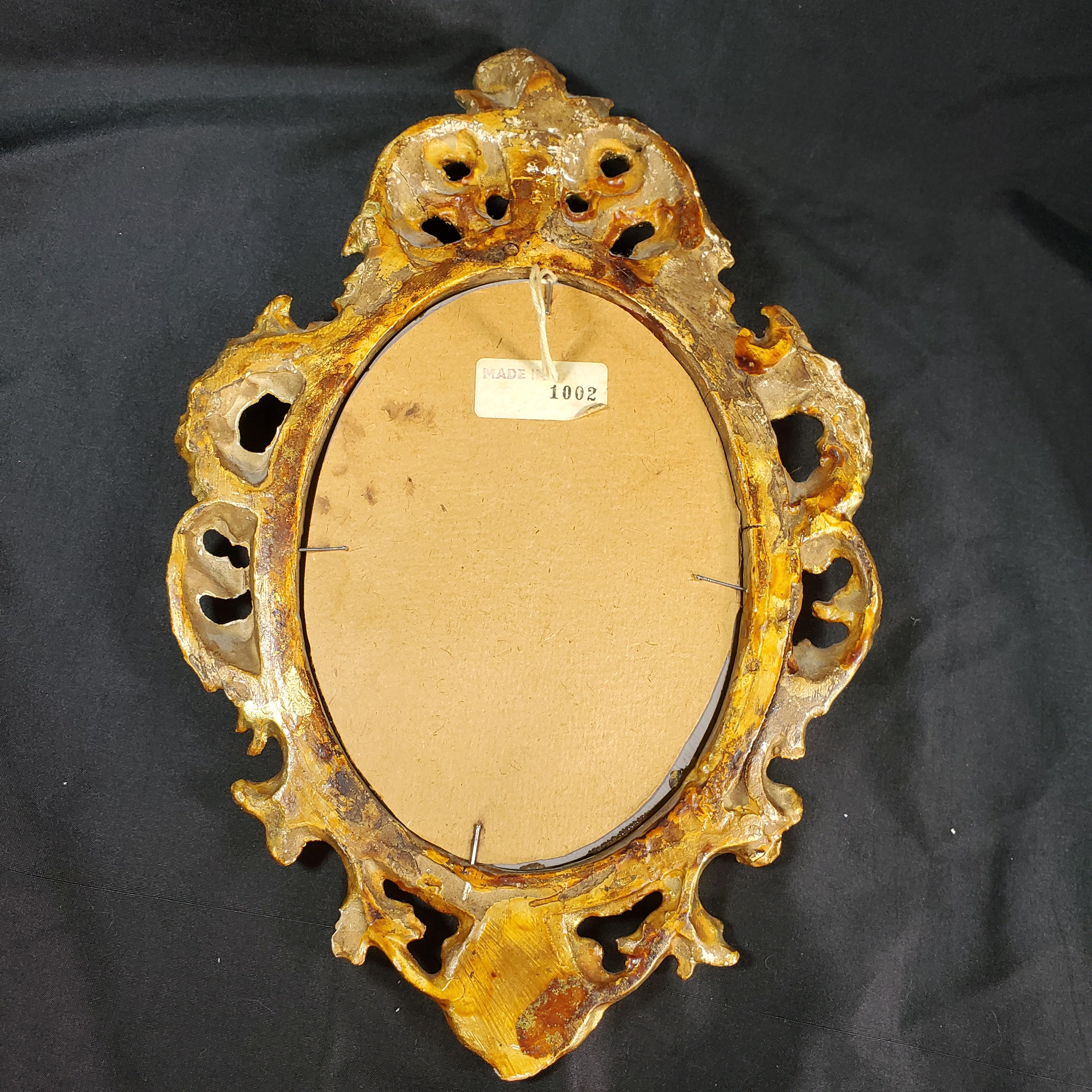 Vintage Italian Baroque Gold Gilt Oval Wall Mirror Ornate Rococo Style ...
