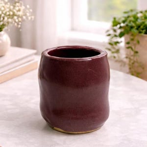 Ceramic vase burgundy vintage - Etsy 日本