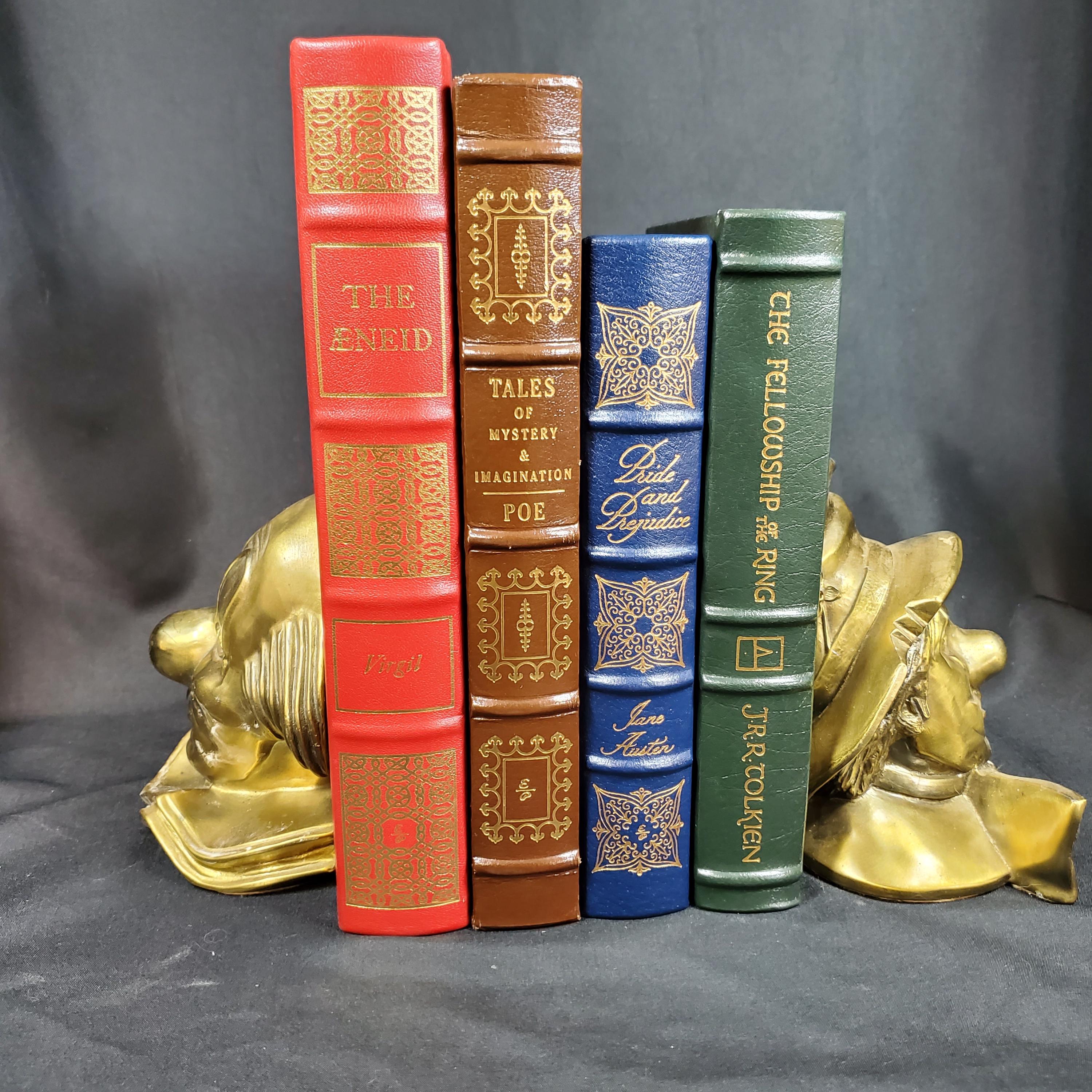 VTG PM Craftsman Clown Bookends Set Happy & Sad Brass Tone Cast