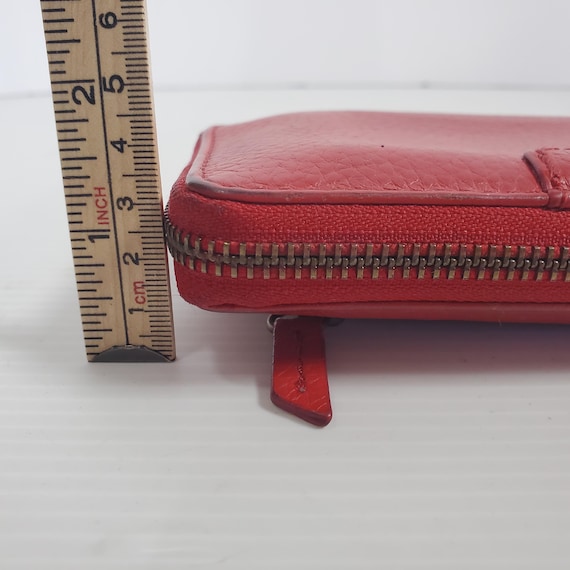 Fossil Red Leather Zip Around Wallet Issue No. 19… - image 10
