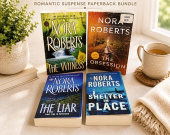 Nora Roberts Romantic Suspense Paperback Bundle The Liar The Obsession The Witness Shelter in Place Thriller Mystery Book Lot Gift