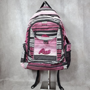 Y2K Roots Media Zone Ortho Zone Backpack Pink Stripe Laptop School