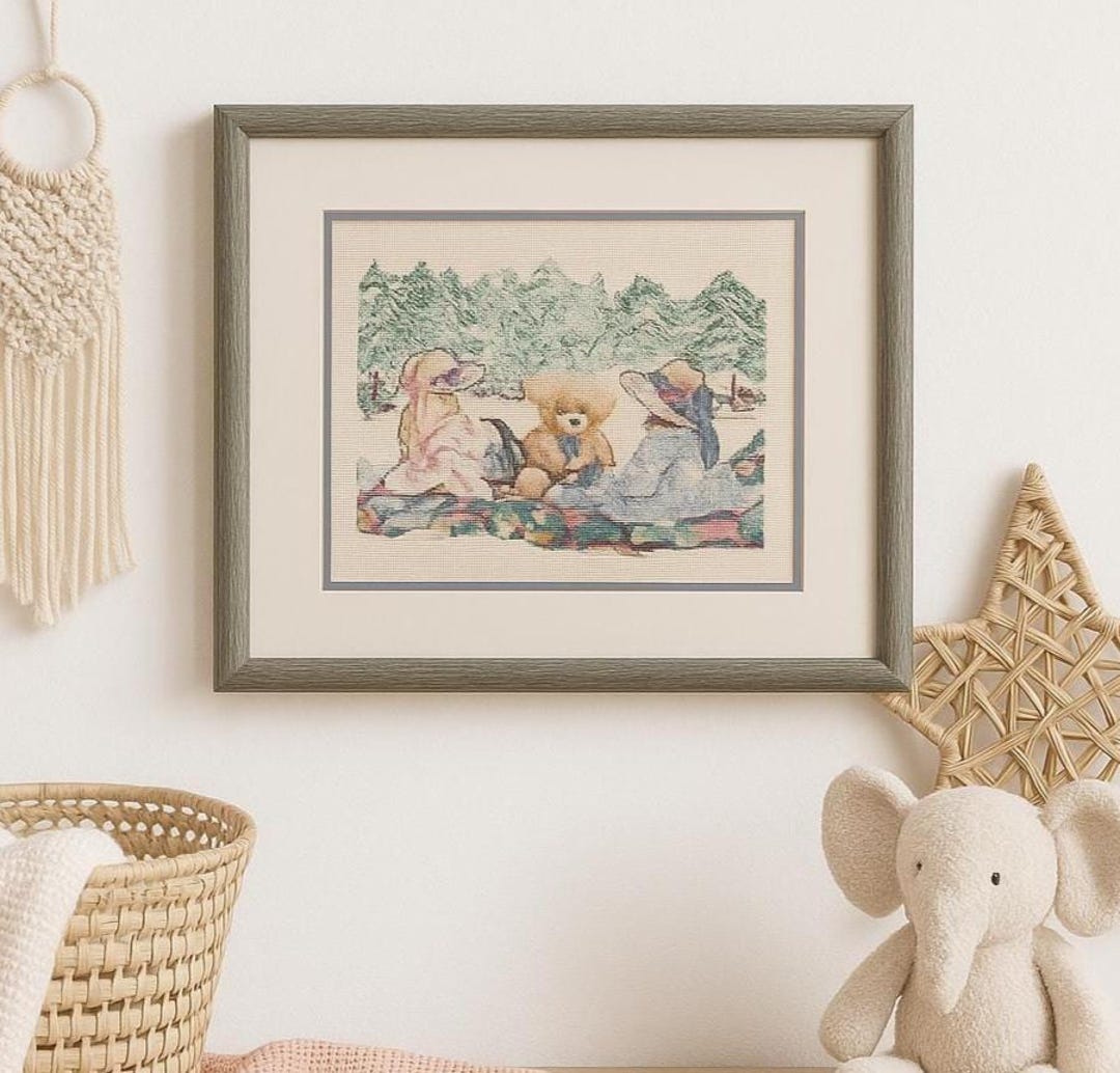 テディベア 木製額絵 カントリー レトロ ビンテージ アート テディベア 木製額絵 カントリー レトロ ビンテージ アート