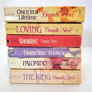 Danielle Steel Vintage Paperback Book Set 6 Romance Novels 1970s Classic Womens Fiction Collector Gift Bundle for Book Lovers