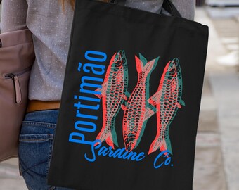 Sardines Art Print Canvas Beach Tote Bag Tinned Fish Aesthetic Nautical Style Sardinecore Print Vintage Coastal Seafaring Vacation Accessory