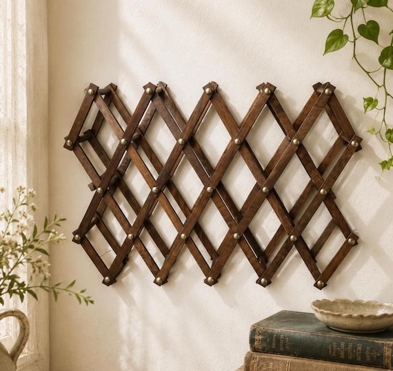 Euro Antiques Foldable Rack ヴィンテージラック Vintage Expandable Wood Rack | Freestanding 14-bottle Wine Rack or