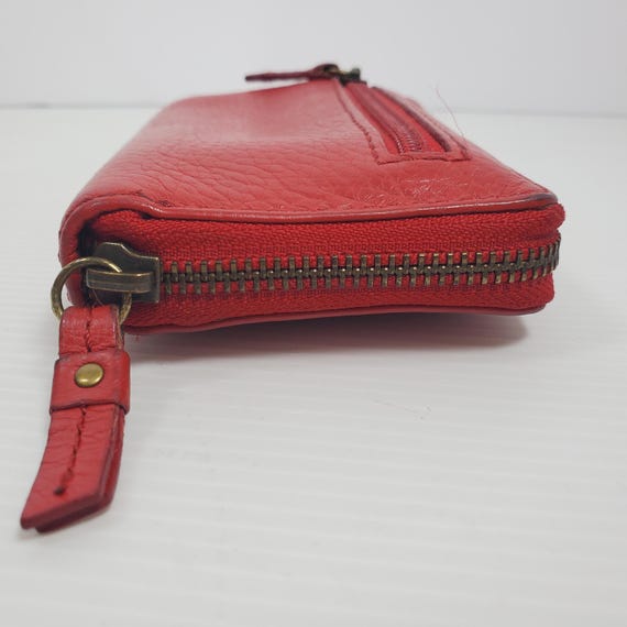 Fossil Red Leather Zip Around Wallet Issue No. 19… - image 7