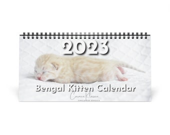 2023 Bengal Kitten Desk Calendar, Jewelspride Bengals Kitten Photos, Unique Custom Photo Calendar