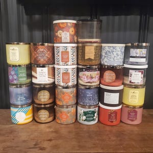 Lote de 5 frascos para velas de 3 mechas de Bath & Body Works para manualidades o almacenamiento