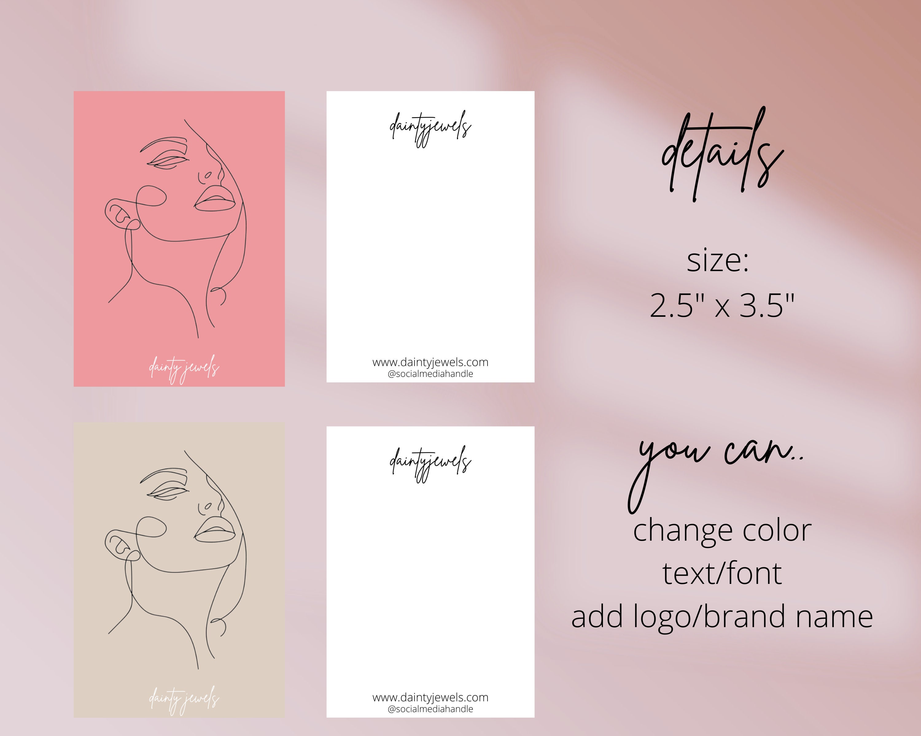 EDITABLE Jewelry Display Card Canva Template, Earring Display Card ...