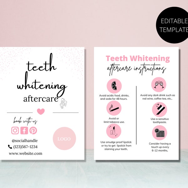 Teeth Whitening Business Cards Etsy