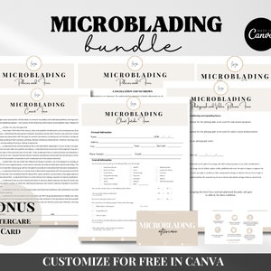 Microblading Forms - Formulaires modifiables de consentement pour le microblading, Formulaires de consultation pour le microblading, Formulaires pour le microblading, Formulaires pour esthéticiens, Eyeliner
