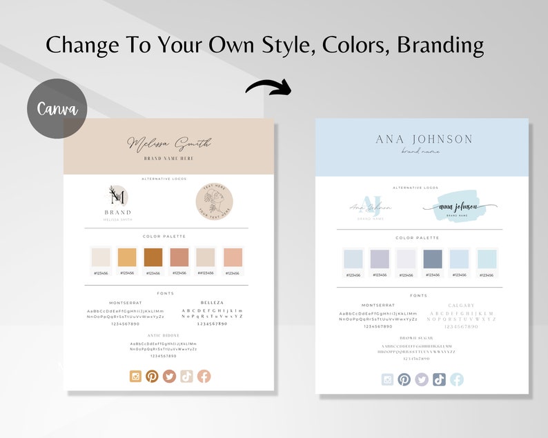  Brand Kit Template Canva Branding Kit Brand Board Template Etsy