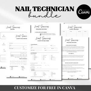 Formularze dla techników paznokci - Edytowalne szablony zgody dla techników paznokci, Konsultacje z technikami paznokci, Formularze salonów paznokci, Formularze dla techników paznokci
