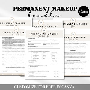 Formulaires de maquillage permanent - Formulaires de consentement modifiables du PMU, Formulaires de consultation en micropigmentation, Formulaires de microblading, Formulaires d'esthéticienne, Eyeliner