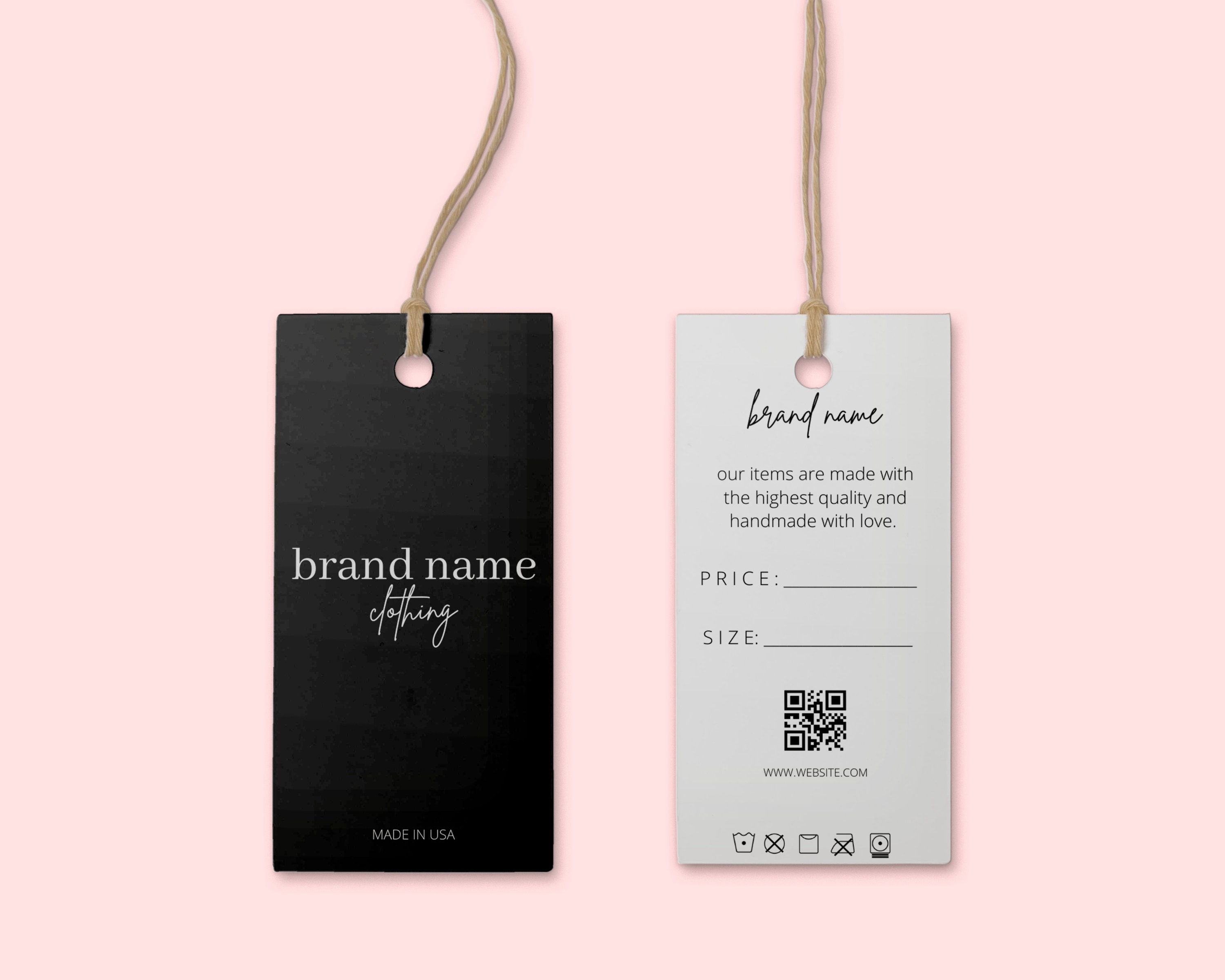 Custom Hang Tag Stamp for Garment With Size and Composition