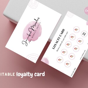 Cartão perfurado de fidelidade, cartão de visita canva, cartão de fidelidade, visual luxuoso e elegante, modelo de cartão de fidelidade editável, presente para proprietário de empresa