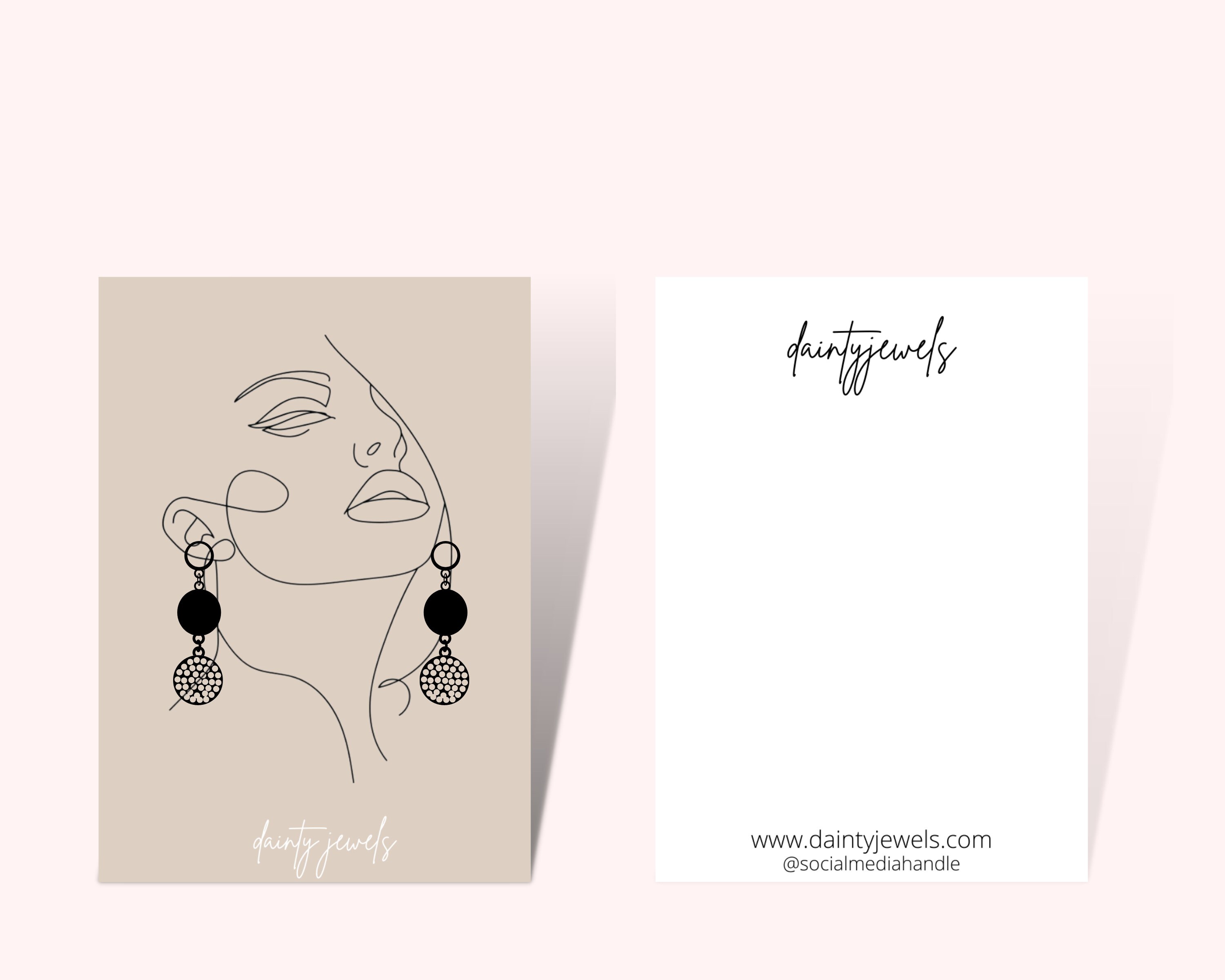 EDITABLE Jewelry Display Card Canva Template, Earring Display Card ...