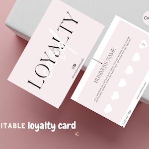 Cartão perfurado de fidelidade, cartão de visita canva, cartão de fidelidade, visual luxuoso e elegante, modelo de cartão de fidelidade editável, presente para proprietário de empresa